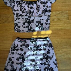 delia’s dolls kill crop top and skirt set